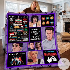 I Wish I Could But I Dont Want To Friends Blanket Quilt