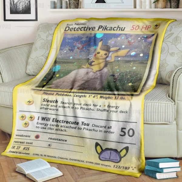 Pokemon Detective Pikachu Blanket Pokemon Pikachu Blanket