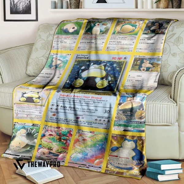 Pokemon Snorlax Cards Version 2 Custom Soft Blanket Pokemon Snorlax Blanket