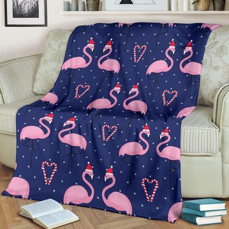 FLAMINGO CHRISTMAS POLKA DOT BLUE BESTSELLER FLEECE BLANKET GIFT FOR FAN FLAMINGO CHRISTMAS POLKA DOT BLUE BESTSELLER FLEECE BLANKET GIFT FOR FAN