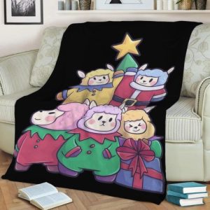 FAMILY LAMA CELEBRATES CHRISTMAS BEST SELLER FLEECE BLANKET GIFT FOR FAN