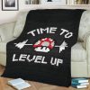 GAME TIME TO LEVEL UP WORKOUT FLEECE BLANKET GIFT FOR FAN