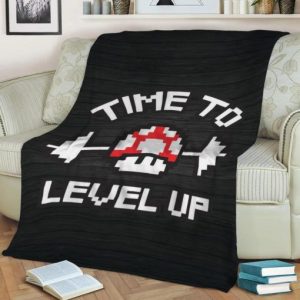 GAME TIME TO LEVEL UP WORKOUT FLEECE BLANKET GIFT FOR FAN