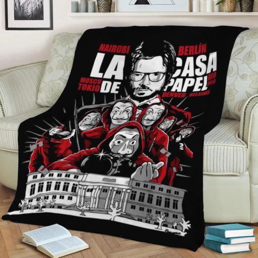 LA CASA DE PAPEL MOVIE BEST SELLER FLEECE BLANKET GIFT FOR FAN LA CASA DE PAPEL MOVIE BEST SELLER FLEECE BLANKET GIFT FOR FAN