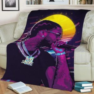 POP SMOKE ART FLEECE BLANKET GIFT FOR FAN