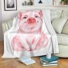 FUNNY PIG FLEECE BLANKET GIFT FOR FAN