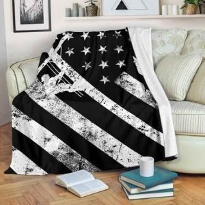 LINEMAN FLAG LINEMAN FLEECE BLANKET GIFT FOR FAN