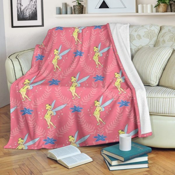 PATTERN TINKERBELL FLEECE BLANKET GIFT FOR FAN