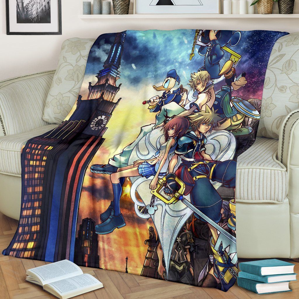 KINGDOM HEARTS FLEECE BLANKET GIFT FOR FAN KINGDOM HEARTS FLEECE BLANKET GIFT FOR FAN