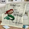 WISH I COULD BE PART OF THAT WORLD ARIEL FLEECE BLANKET GIFT FOR FAN