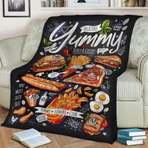 FOOD RESTAURANT CAFE CHALK FLEECE BLANKET GIFT FOR FAN