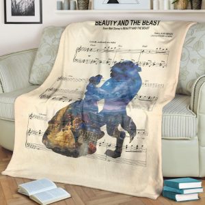 SILHOUETTE LYRIC BEAUTY & THE BEAST BEST SELLER FLEECE BLANKET GIFT FOR FAN