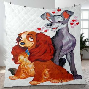 Happy Valentine’s Day Sweet Love Of Lady and the Tramp Movie Gift Lover Blanket