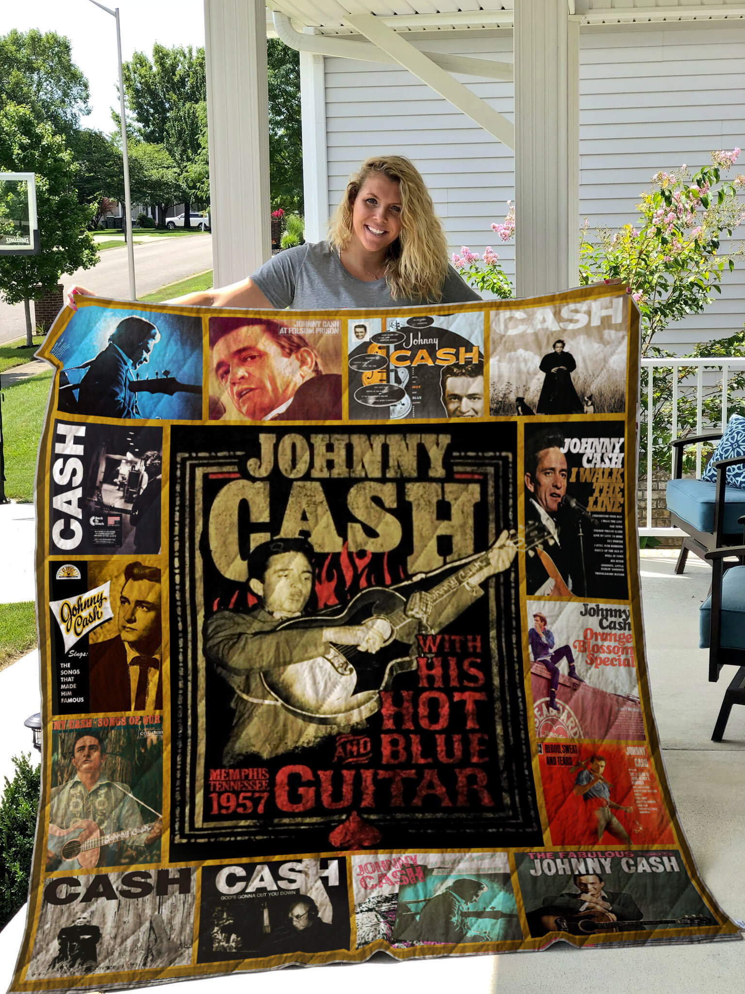 Johnny Cash Famous Musician Blanket Johnny Cash Famous Musician Blanket