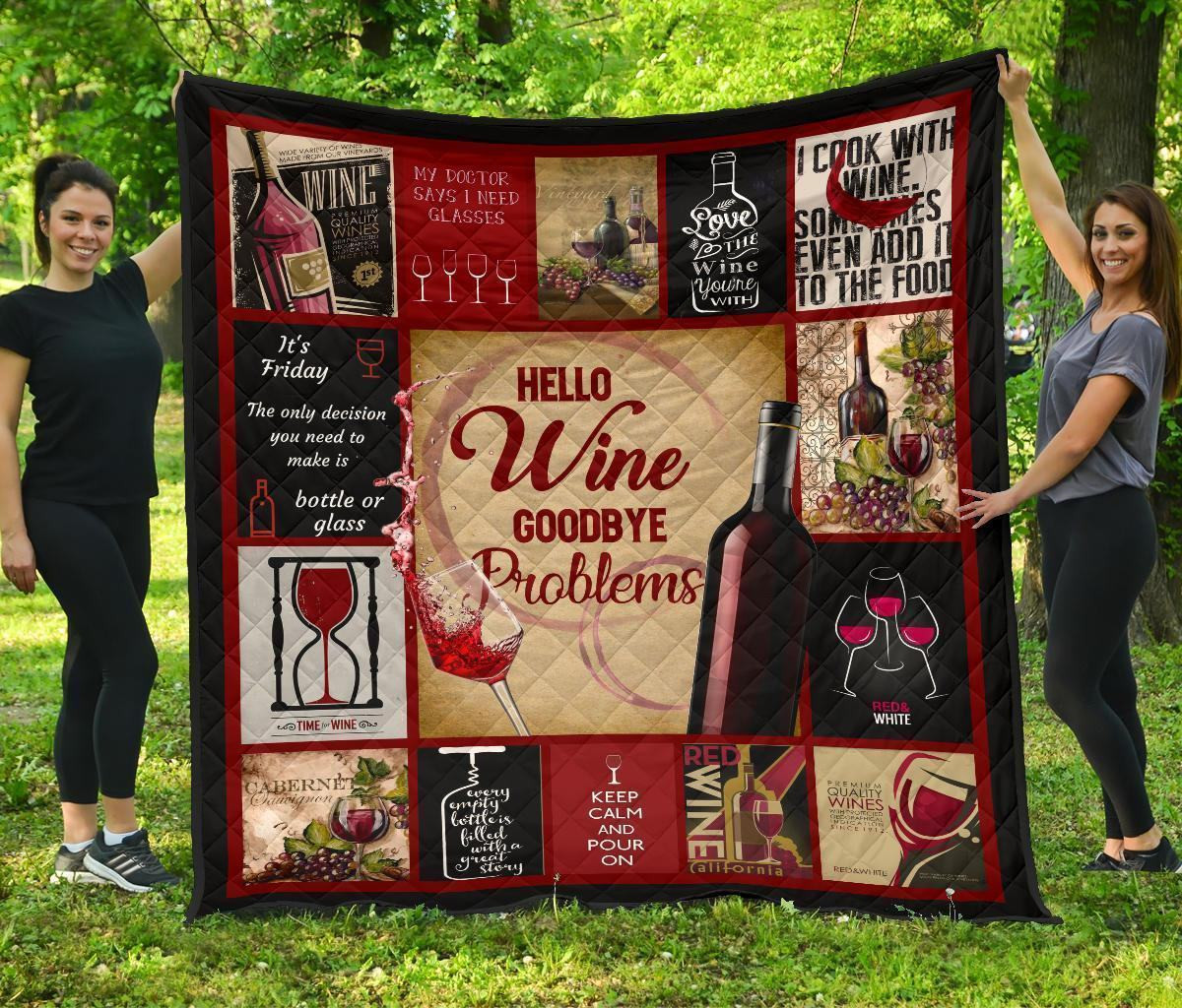 Hello Wine Blanket Goodbye Problem Funny Wine Lover Gift 3D Blanket 51 Hello Wine Blanket Goodbye Problem Funny Wine Lover Gift 3D Blanket 51