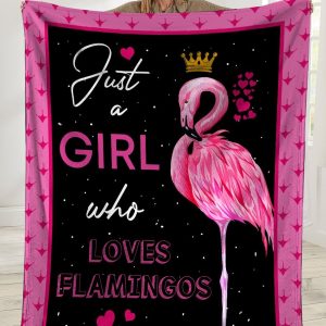 Flamingo Just A Girl Who Loves Flamingos Ultra Soft Cozy Plush Fleece Blanket