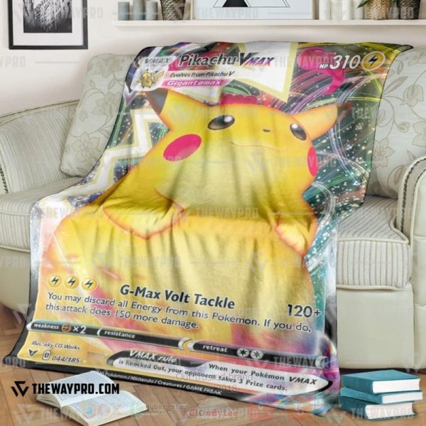 Anime Pokemon Pikachu Vmax Vivid Voltage Blanket Pokemon Pikachu Blanket