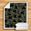 Bearded Collie Camo Blanket
