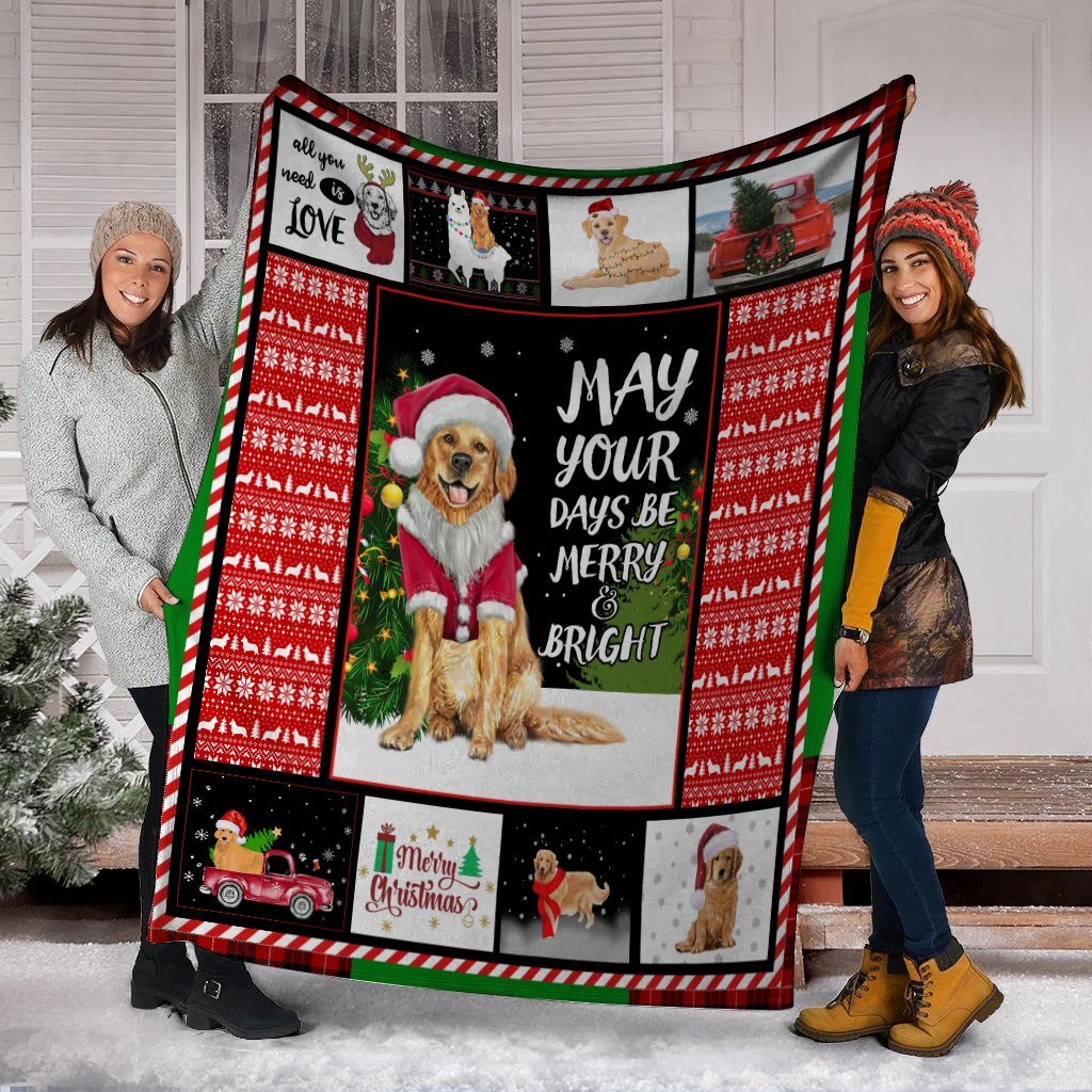 Christmas Golden Retriever May Your Days Be Merry And Bright Xmas Fleece Blanket Christmas Golden Retriever May Your Days Be Merry And Bright Xmas Fleece Blanket Christmas Blanket