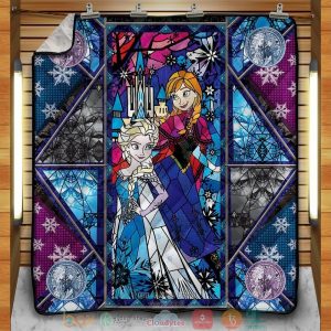 Frozen Stained Glass Quilt Blanket
