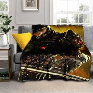 Doom Eternal Gaming Fuzzy Blanket Doom Shooting Blanket