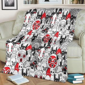 Ghibli Pattern Premium Blanket